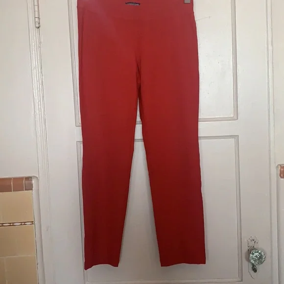 EILEEN FISHER RED CREPE PANTS SKINNY LEG SIZE XSP Nordstrom - Picture 3 of 10